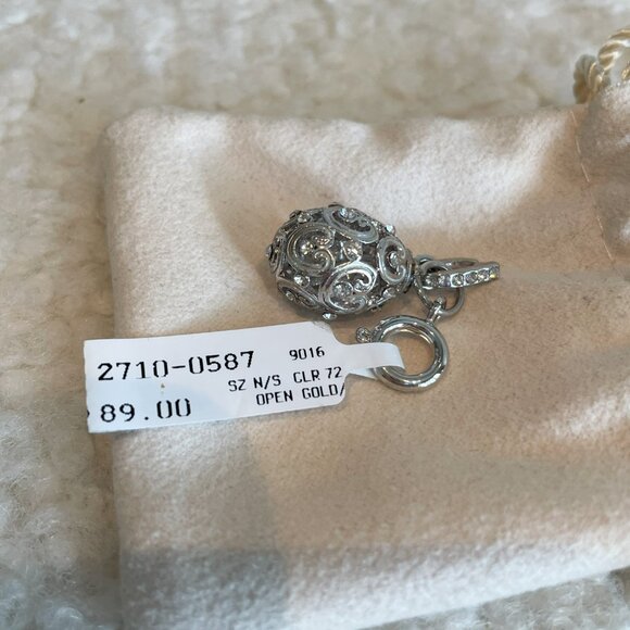 NWT, Whimsical White Gold / Diamond Egg Pendant - Picture 4 of 5